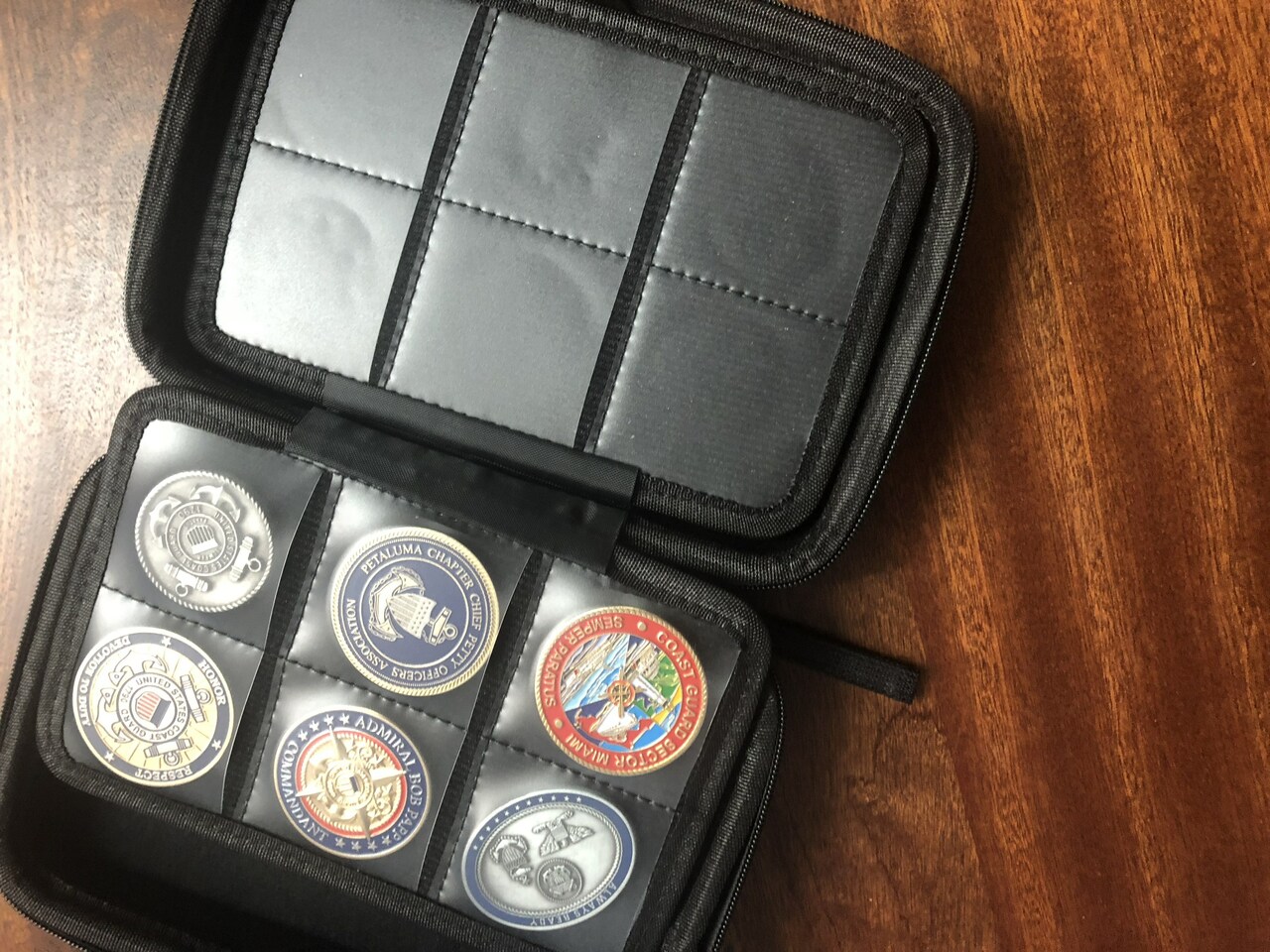  Pin-iT Challenge Coin Display Case Hard Zip Collectible Coin  Case for Traveling and Coin Collectors : Everything Else